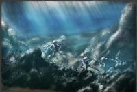 Illustrazione di scena subacquea - 20 mila leghe sotto i mari - Thumbnail